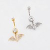 DANGLING MULTI CZ BAT CHARM BELLY BUTTON NAVEL RING 316L SURGICAL STEEL